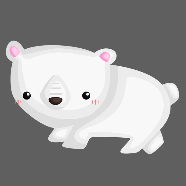 Vector Lindo Adorable Oso Polar — Vector de stock