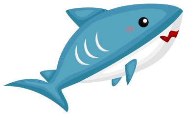 sevimli ve şirin köpekbalığı bir vektör