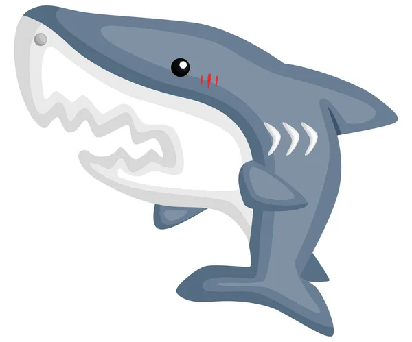 Ein Vektor Eines Niedlichen Und Entzückenden Hais — Stockvektor