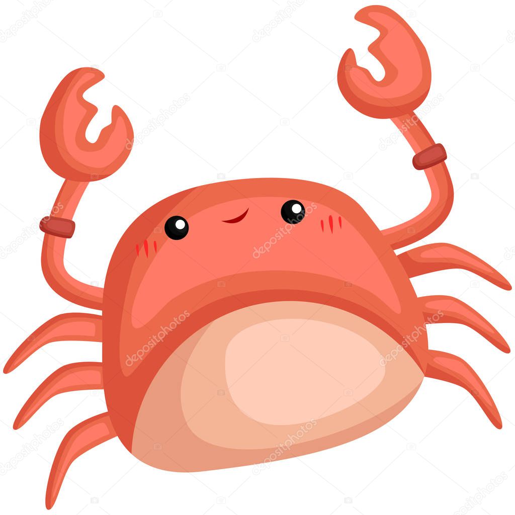 a vector of a cute and adorable crab