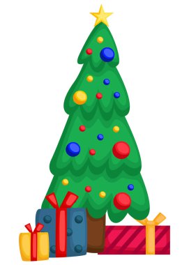 şirin ve sevimli Noel ağacının bir vektör