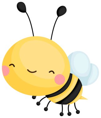 mutlu bir şekilde gülümseyen sevimli uçan sarı arı