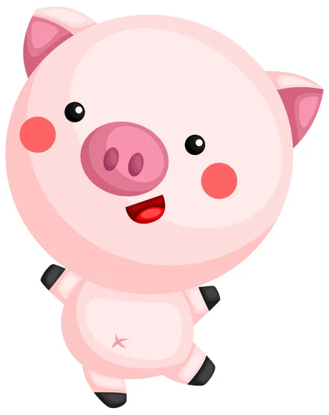 Vector Lindo Adorable Lechón — Vector de stock