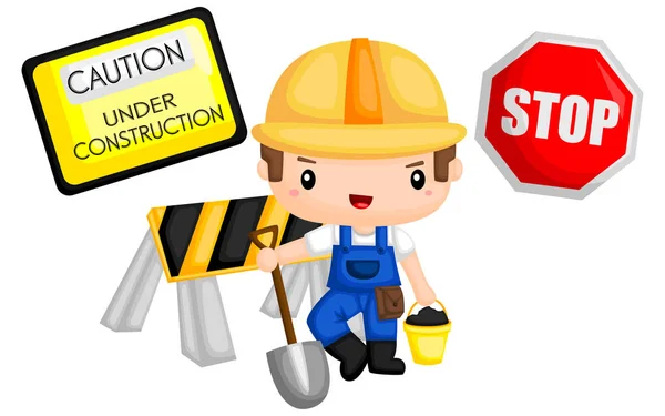 Construction Sign Stop Sign Next — Stock Vector