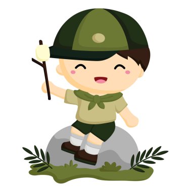 Kamp yaparken marşmelovu yeme çocuklar