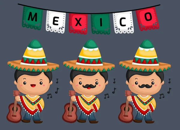 Vector Musician Mexico — Stock Vector