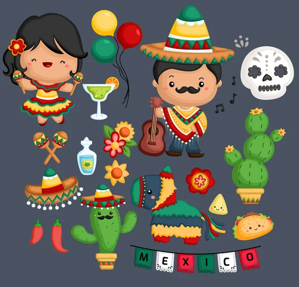 Vetor Cultura Tradição Mexicana — Vetor de Stock