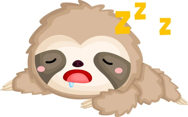 Vector Cute Sleeping Sloth — Stock Vector