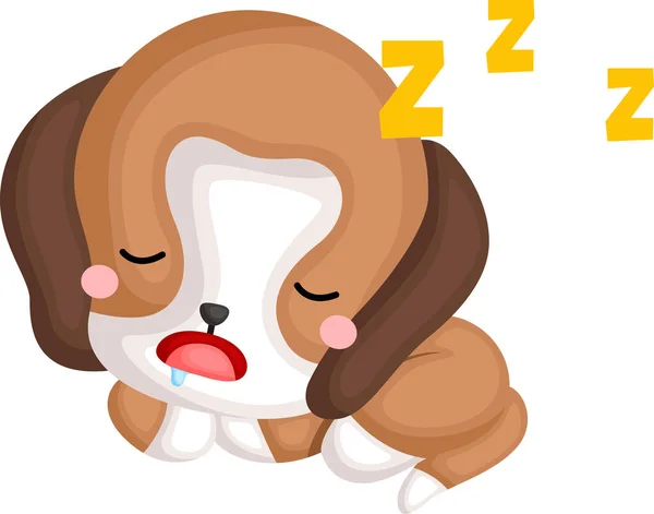 Vetor Beagle Adormecido Bonito — Vetor de Stock