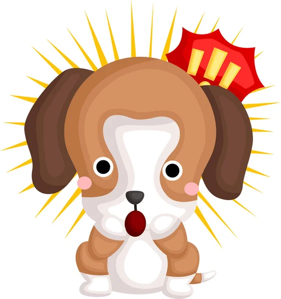 Vector Lindo Beagle Sorprendido — Archivo Imágenes Vectoriales