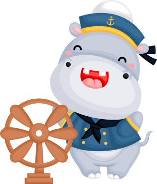 Şirin bir denizcinin vektörü