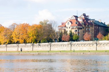 Krakow, Polonya 29 Ekim 2015: Krakow manzarası 