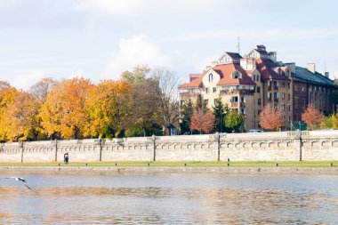 Krakow, Polonya 29 Ekim 2015: Krakow manzarası 