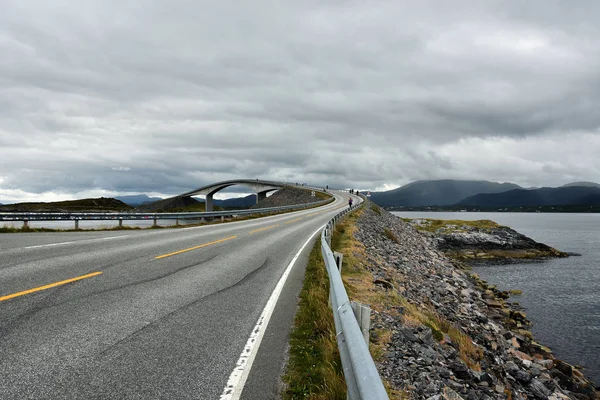 Atlantic Ocean Road Atlanterhavsveien Kilometer Long Section County Road Runs — стоковое фото