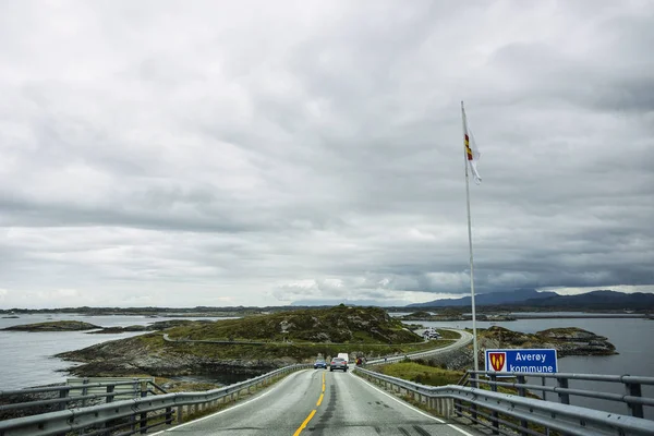 Atlantic Ocean Road Atlanterhavsveien Seção Quilômetros Comprimento County Road Que — Fotografia de Stock