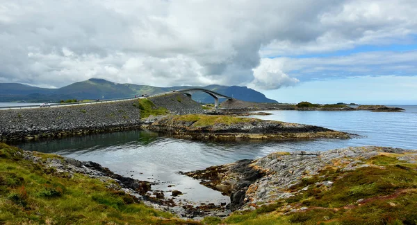 Atlantic Ocean Road Atlanterhavsveien Kilometer Long Section County Road Runs — стоковое фото