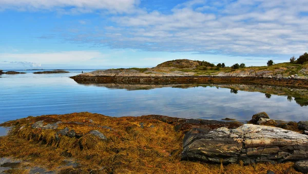 美しい風景の有名な大西洋の道 地図詳細 の海岸に ノルウェーのムーレ郡 — ストック写真