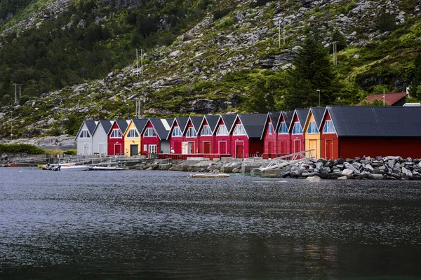 Bela Vista Com Casa Pesca Tradicional Costa Lago Mais Romsdal — Fotografia de Stock