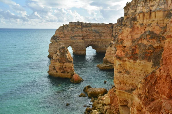 Algarve Skał Formacji Plaży Niesamowite Miejsce Portugalii Wszystkie Pory Roku — Zdjęcie stockowe