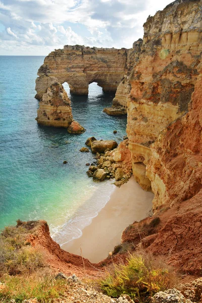 Algarve Skał Formacji Plaży Niesamowite Miejsce Portugalii Wszystkie Pory Roku — Zdjęcie stockowe