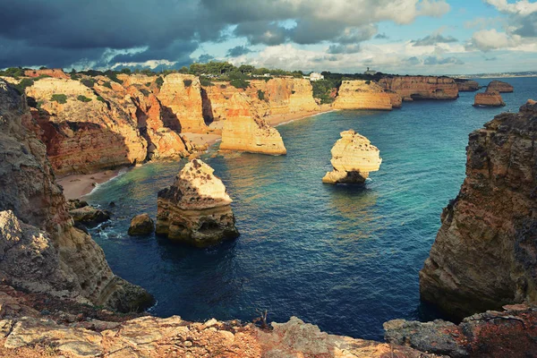 Algarve Świetle Zachodu Słońca Niesamowite Miejsce Portugalii Wszystkie Pory Roku — Zdjęcie stockowe