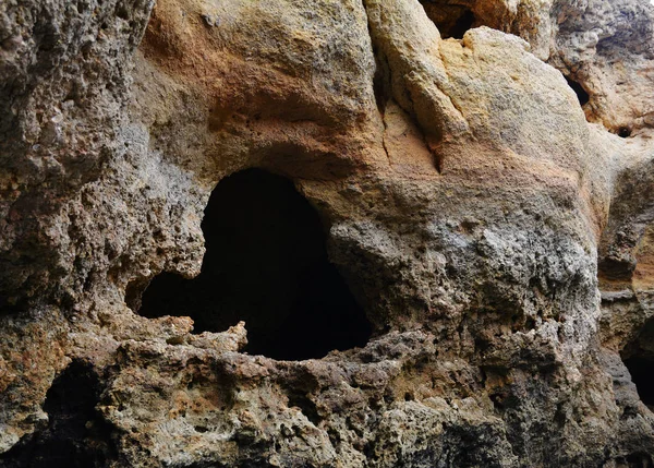 Interior Una Cueva Marina Costa Del Algarve Cerca Benagil Portugal — Foto de Stock