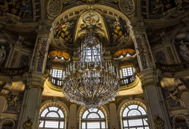 Torino, İtalya - 22 Temmuz 2017. Stupinigi Palace, avcılık Residence, Torino, İtalya en iyi cazibe kapalı.