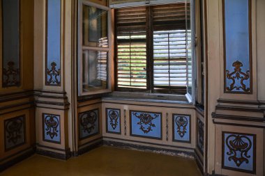 Torino, İtalya - 22 Temmuz 2017. Stupinigi Palace, avcılık Residence, Torino, İtalya en iyi cazibe kapalı.