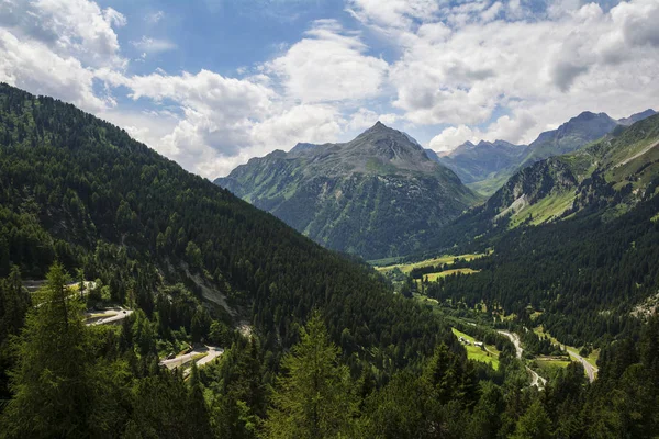 Maloja Pass, high mountain pass in the Swiss Alps, Graubnden Canton, linking the Engadinein Switzerland  with the Bregaglia Valley in Italy.
