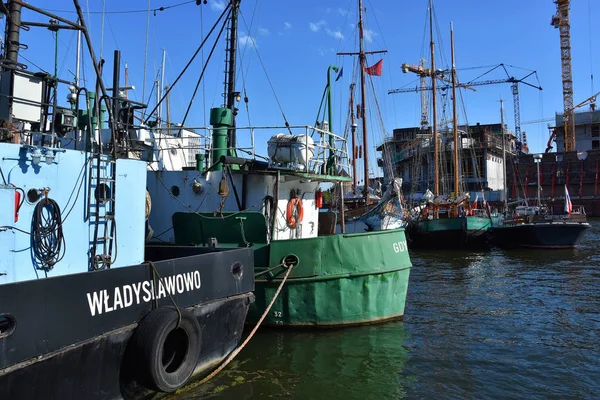 Gdańsk Lipca 2018 Zabytkowy Port Nad Motławą Starego Miasta Tradycyjną — Zdjęcie stockowe