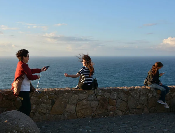 Sintra Portugal Noviembre 2017 Turistas Que Visitan Cabo Roca Cerca — Foto de Stock