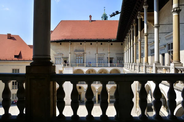 Krakow Pologne Septembre 2016 Architecture Bâtiments Extérieurs Dans Cour Château — Photo