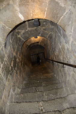 Peniscola, İspanya - Kasım 10 Kasım 2016. Peniscola Kalesi, Costa del Azahar, il Castellon, İspanya Topluluk iç. Peniscola, popüler bir turizm İspanya.
