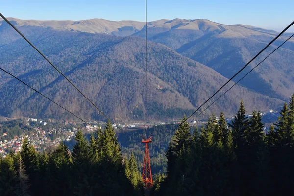 Prahova Valley Bucegi Mountains Sinaia Resort Romania View Cable Lift — Stock Photo, Image