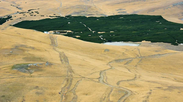 Plateau Bucegi Met Route Naar Piatra Arsa Jepii Mari Caraiman — Stockfoto