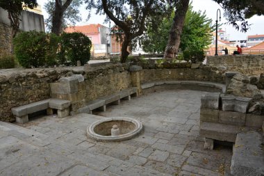 Lisbon, Portekiz - 1 Kasım 2017. Sao Jorge (St. George) Kalesi Lizbon, Portekiz