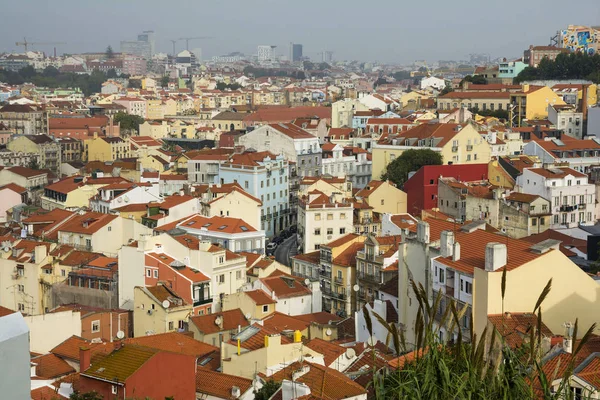 Lisboa Desde Arriba Vista Del Barrio Baixa Desde Barrio Alfama — Foto de Stock