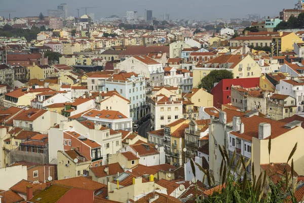 Lisboa Desde Arriba Vista Del Barrio Baixa Desde Barrio Alfama — Foto de Stock