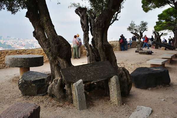 LISBON, PORTUGAL - NOVEMBER 1, 2017. Sao Jorge (St. George) Castle in Lisbon, Portugal. 