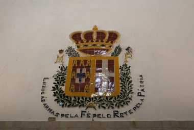 Sintra, Portekiz - 31 Ekim 2017. Sintra Ulusal Sarayı içinde, Lisboa District, Portekiz. Eski mutfak. 