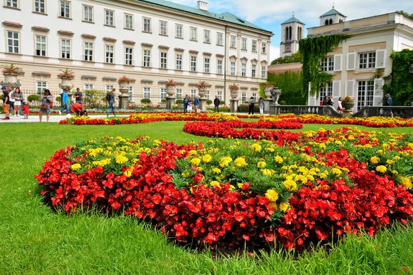 Salzburg Áustria Julho 2017 Vista Famoso Jardim Mirabell Salzburgo Áustria — Fotografia de Stock