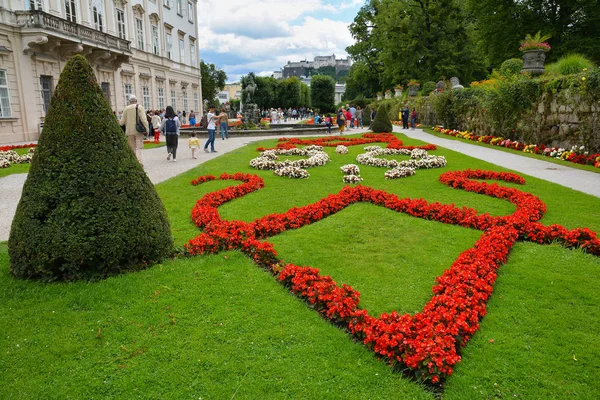 Salzburg Austria Juli 2017 Blick Auf Den Berühmten Mirabellgarten Salzburg — Stockfoto