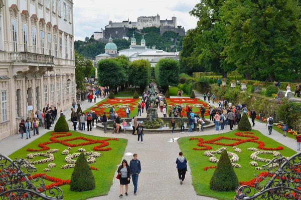 Salzburg Austria Juli 2017 Blick Auf Den Berühmten Mirabellgarten Salzburg — Stockfoto
