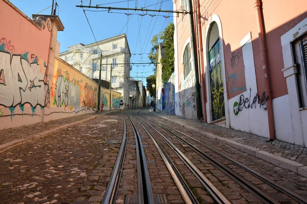 Lisboa Portugal Octubre 2017 Calle Gloria Antigua Atracción Lisboa Portugal — Foto de Stock