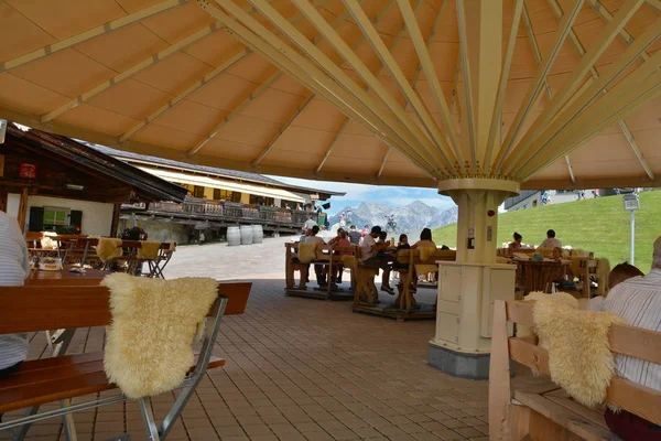 Fieberbrunn Austria July 2017 Streuboden Restaurant Who Serves Specialties Region — Stock Photo, Image