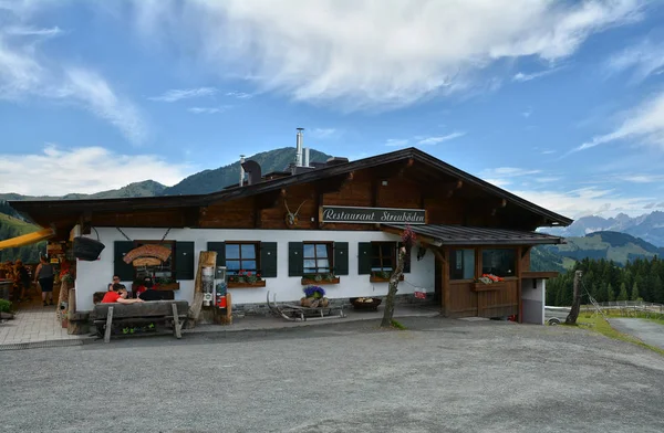 Fieberbrunn Oostenrijk Juli 2017 Streuboden Restaurant Dat Specialiteiten Uit Regio — Stockfoto