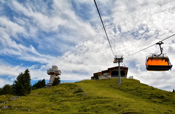 Transporte Elevador Cadeira Sankt Ulrich Pillersee Para Jakobskreuz Cross Alpes — Fotografia de Stock