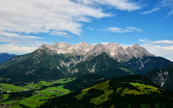 Loferer Steinberge Mitterhorn Berg Vanaf Jakobskreuz Cross Sankt Ulrich Pillersee — Stockfoto