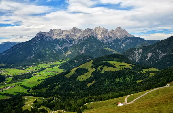 Buchensteinwand Mountain Gezien Vanaf Jakobskreuz Cross Sankt Ulrich Pillersee Oostenrijk — Stockfoto