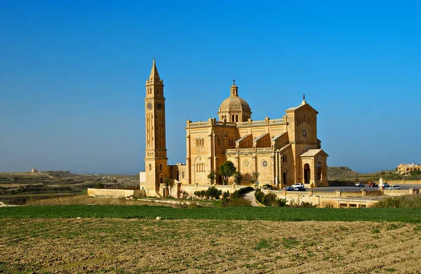 Santuario Nacional Santísima Virgen Pinu Templo Nuestra Señora Isla Gozo — Foto de Stock